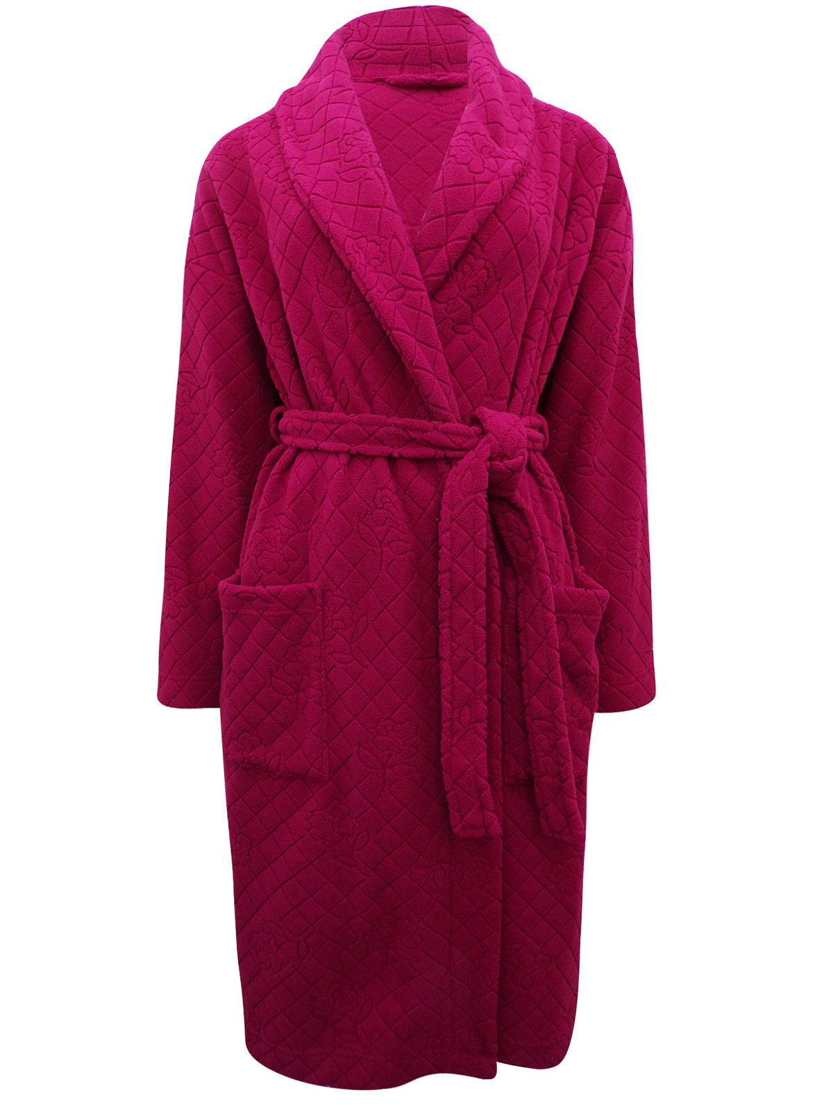 Marks and Spencer M&5 BURGUNDY Jacquard Textured Fleece Wrap