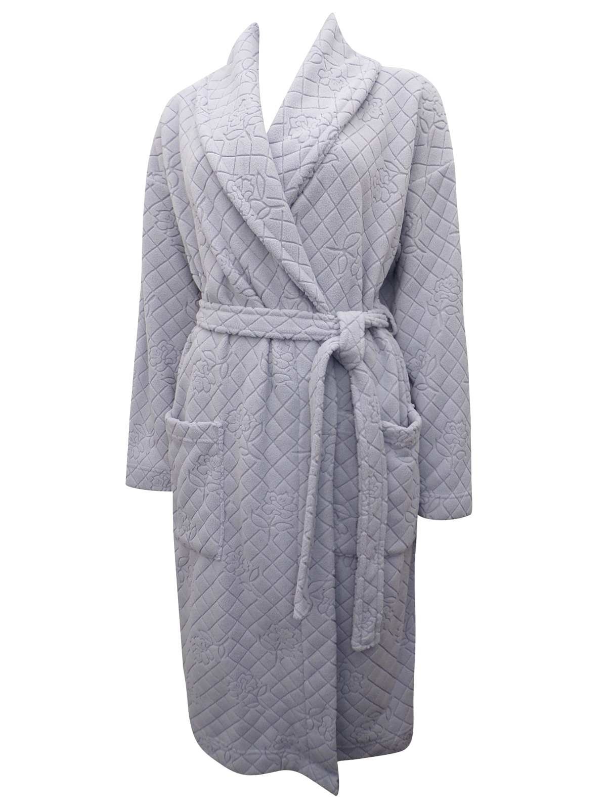 Marks and Spencer - - M&5 GREY Jacquard Textured Fleece Wrap Dressing ...