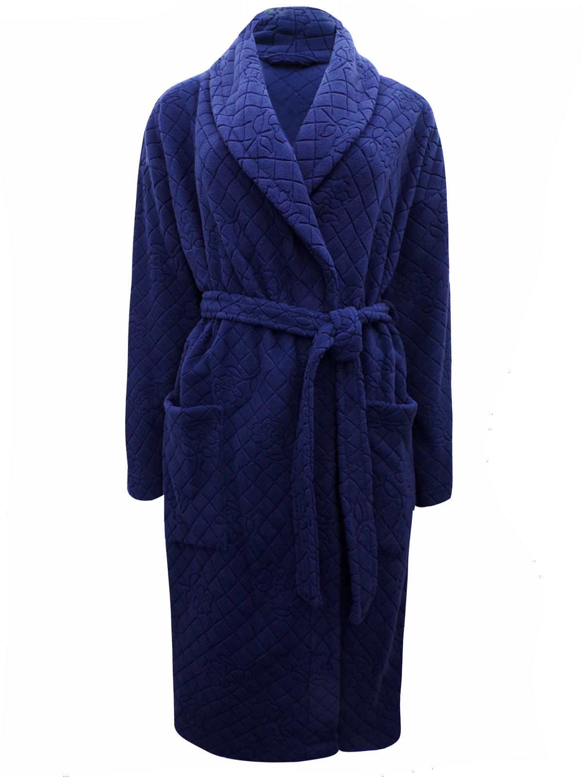 Marks and Spencer M&5 NAVY Jacquard Textured Fleece Wrap Dressing