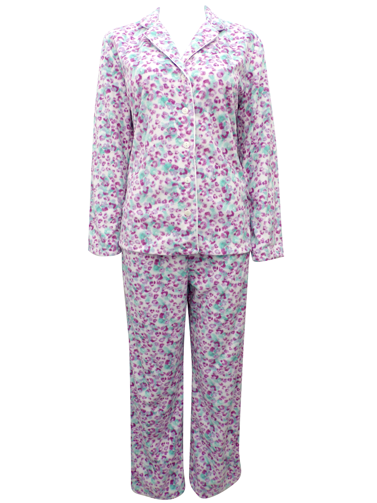 Marks and Spencer - - M&5 PINK Animal Print Fleece Pyjamas - Size 8/10 ...