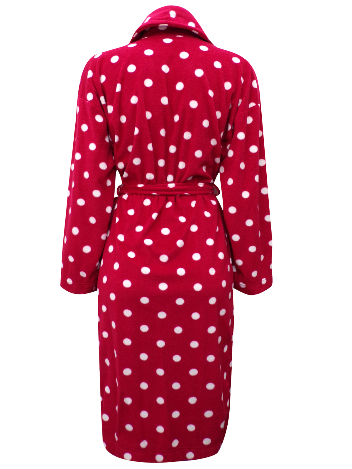 Marks and Spencer - - M&5 RED Spot Print Fleece Wrap Dressing Gown ...