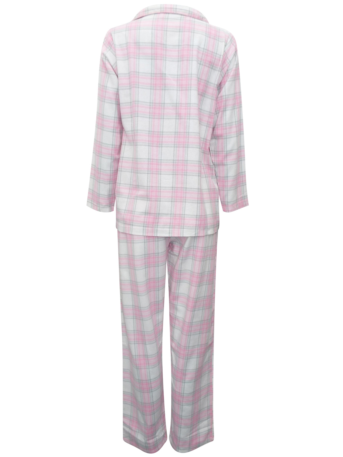 Marks And Spencer Mand5 Pink Pure Cotton Checked Long Sleeve Pyjama Set Size 8 To 18