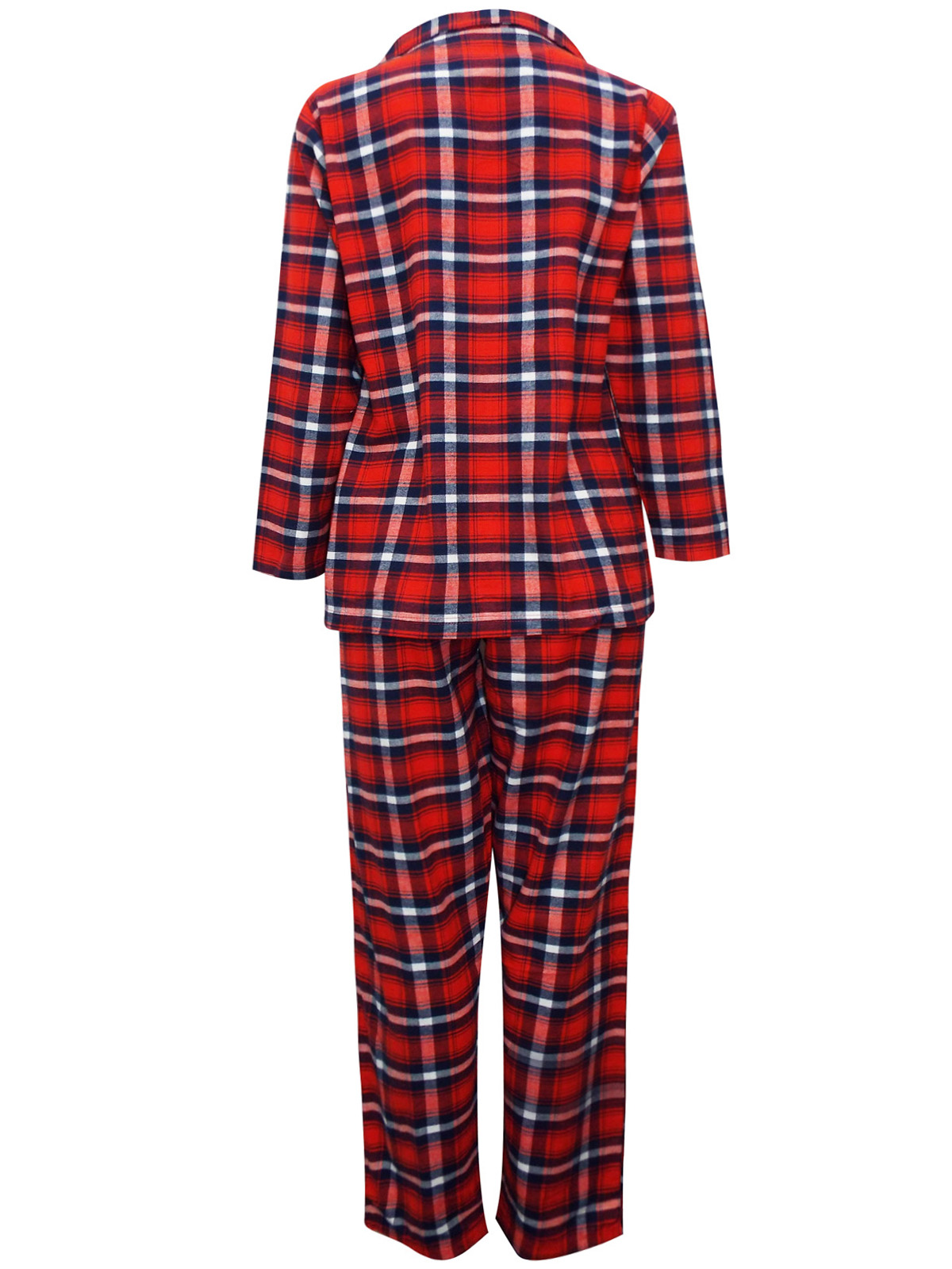 Marks And Spencer Mand5 Red Pure Cotton Checked Long Sleeve Pyjama Set Size 8 To 18
