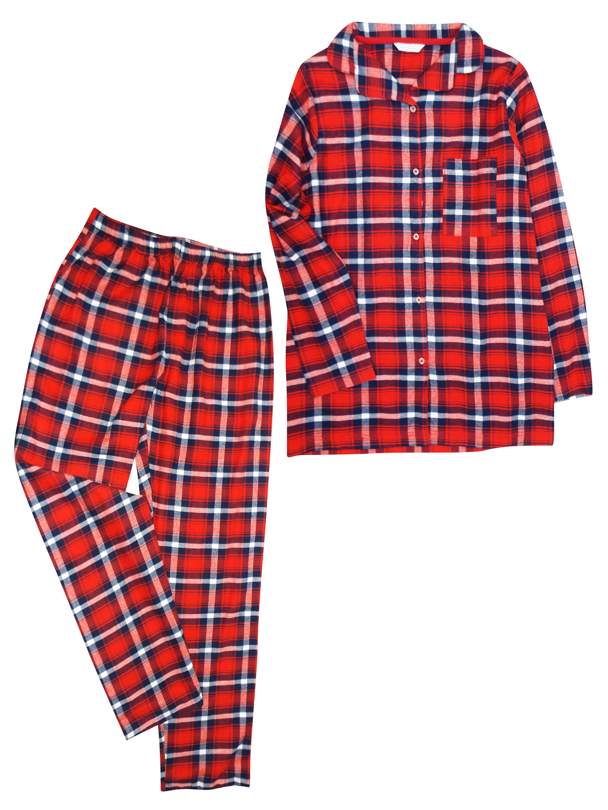 Marks and Spencer - - M&5 RED Pure Cotton Checked Long Sleeve Pyjama ...