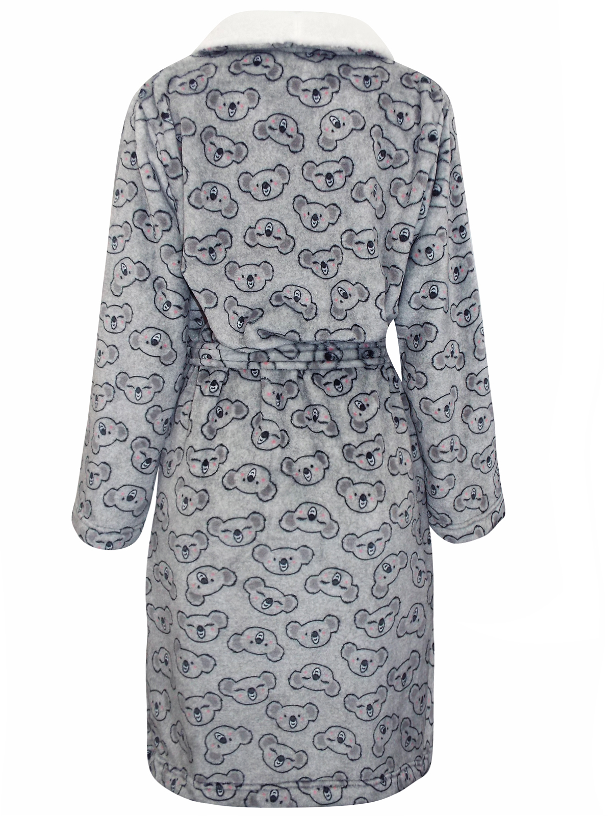 Marks and Spencer M&5 GREY Shawl Collar Koala Print Wrap Dressing