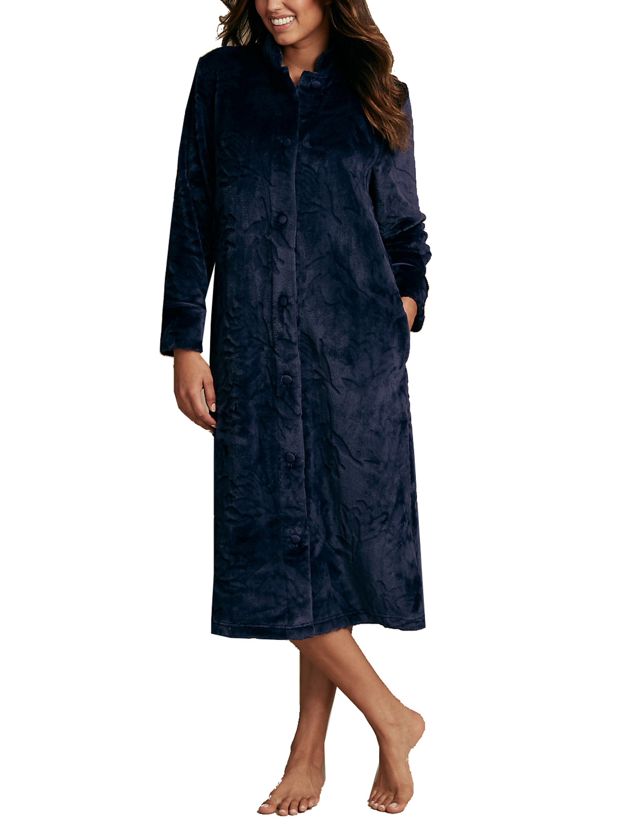 Marks and Spencer M&5 NAVY Floral Embroidered Bouclé Bed Jacket