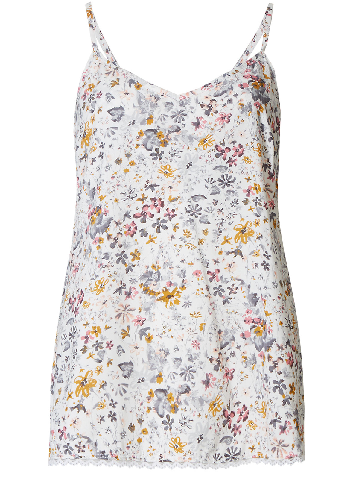 Marks and Spencer M&5 CREAM Floral Print Cami Top Size 12 to 20