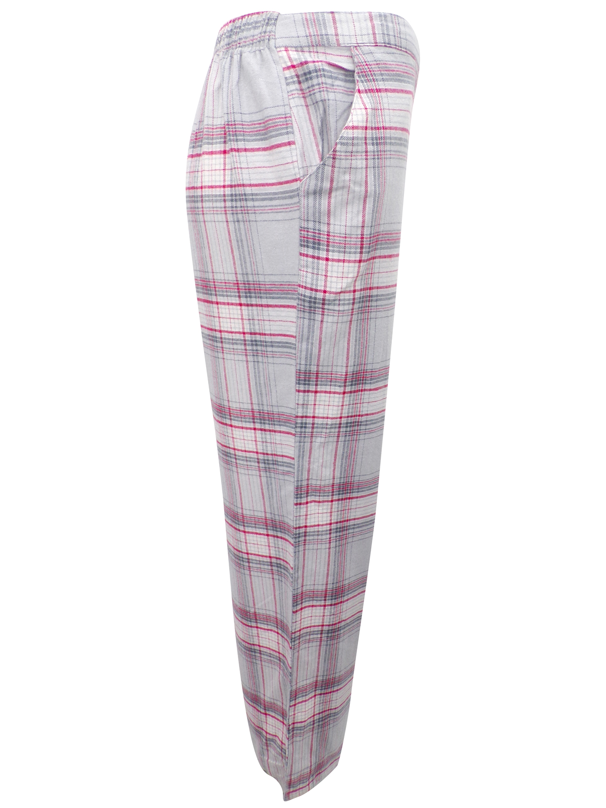 Marks and Spencer M&5 GREY Cotton Rich Checked Pyjama Bottoms
