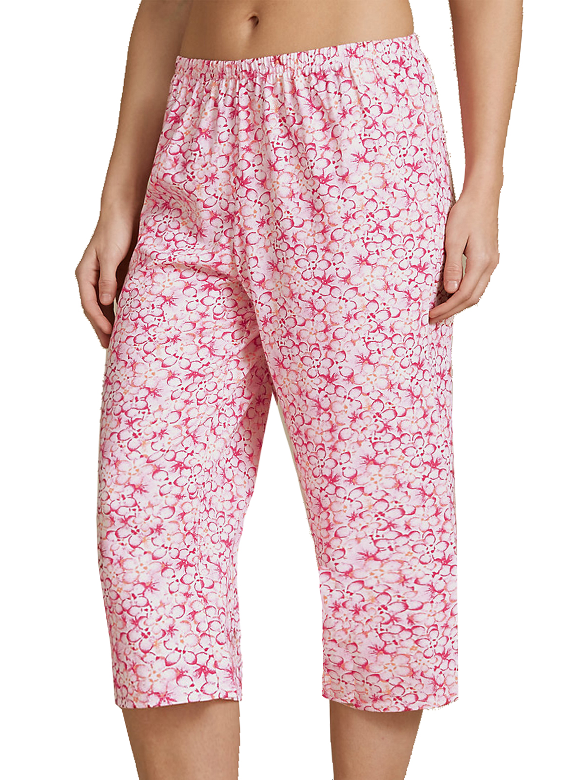 Marks and Spencer - - M&5 PINK Pure Cotton Floral Print Cropped Pyjamas ...