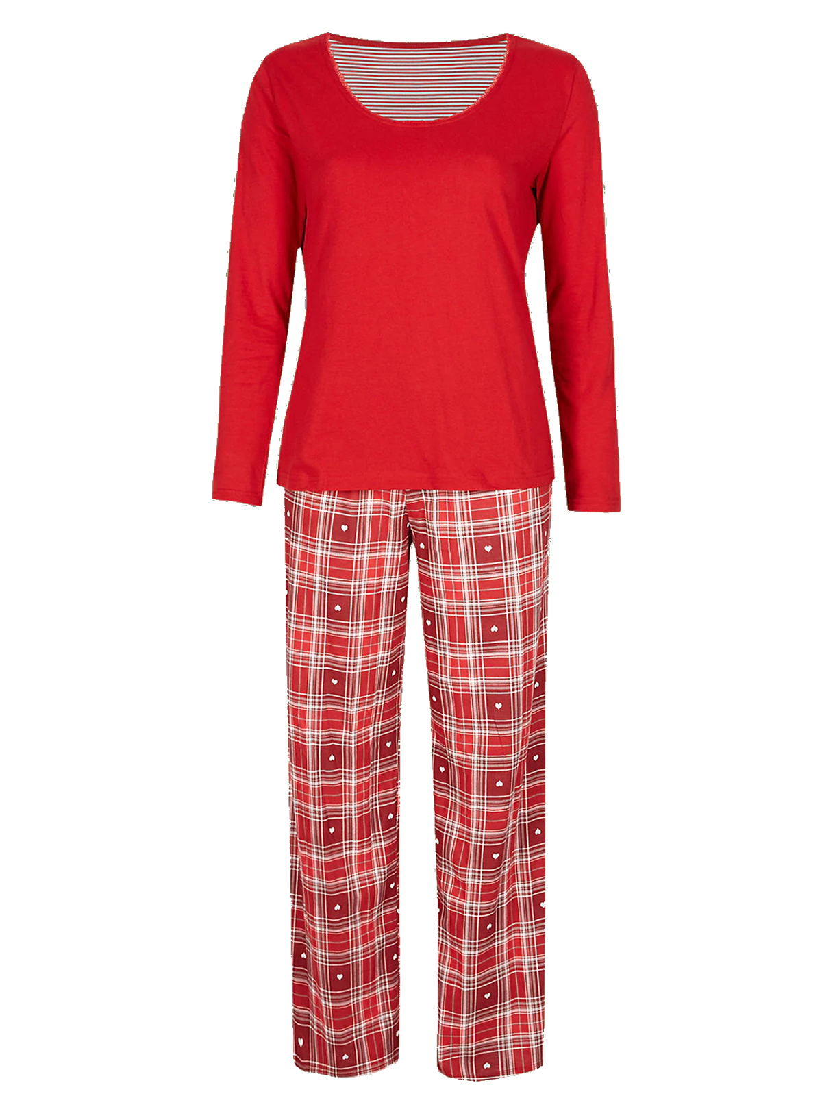 marks-and-spencer-m-5-red-pure-cotton-long-sleeve-pyjama-set-size