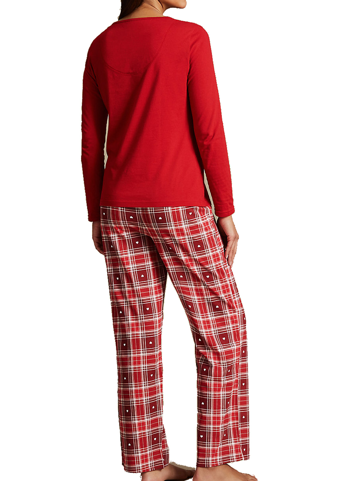Marks And Spencer Mand5 Red Pure Cotton Long Sleeve Pyjama Set Size 68 To 2022
