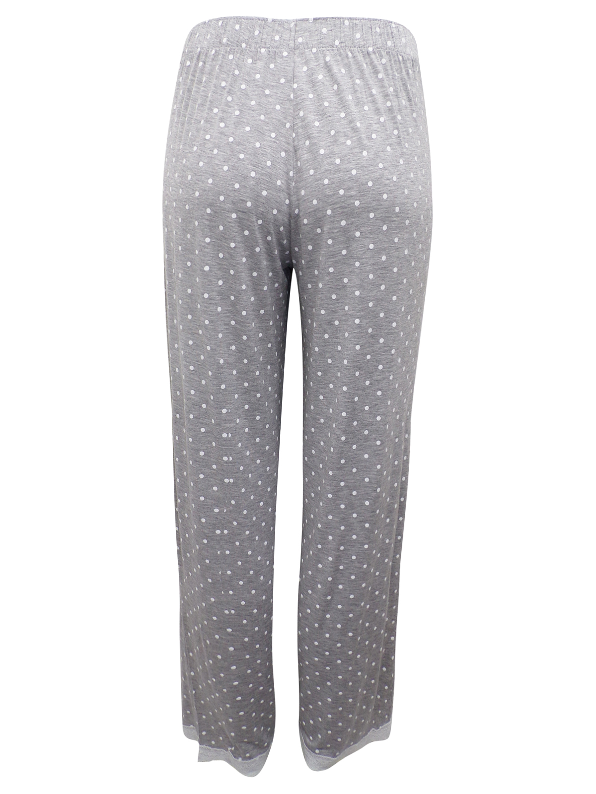 Marks and Spencer M&5 Grey White Spotted Lace Trim Jersey Pyjama