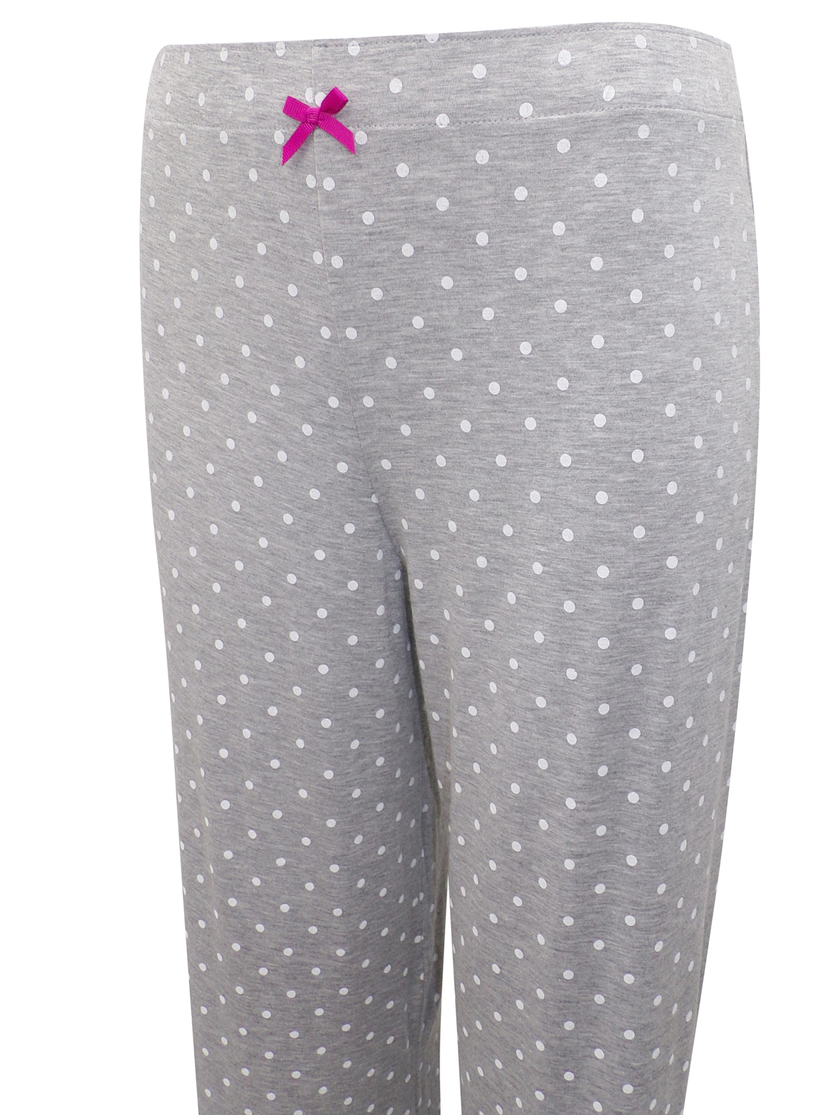 Marks and Spencer M&5 Grey White Spotted Lace Trim Jersey Pyjama