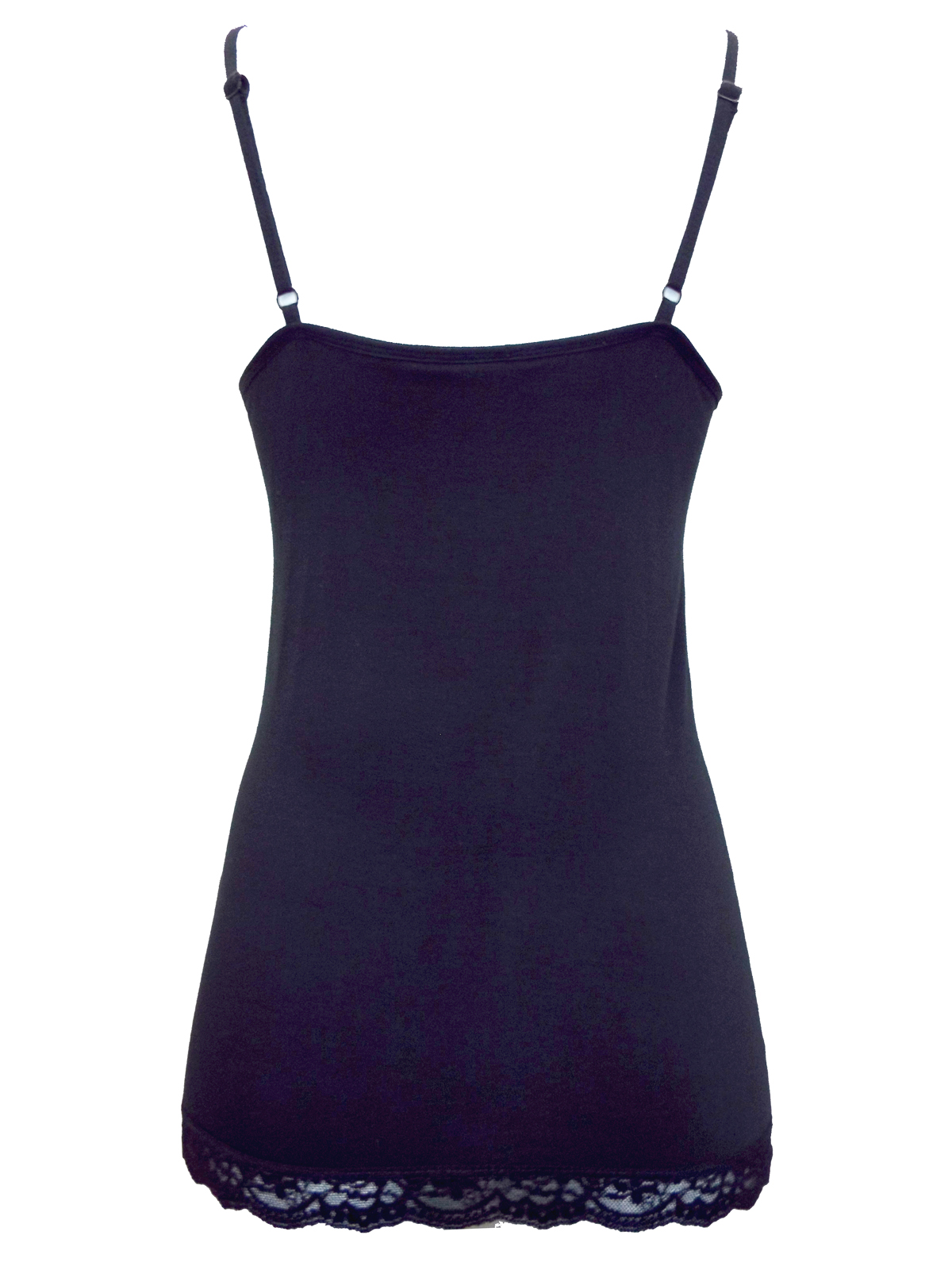 Marks and Spencer - - M&5 BLACK Lace Trim Secret Support Vest Top ...