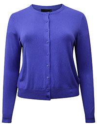 ULTRAVIOLET Crew Neck Cardigan - Plus Size 18 to 24