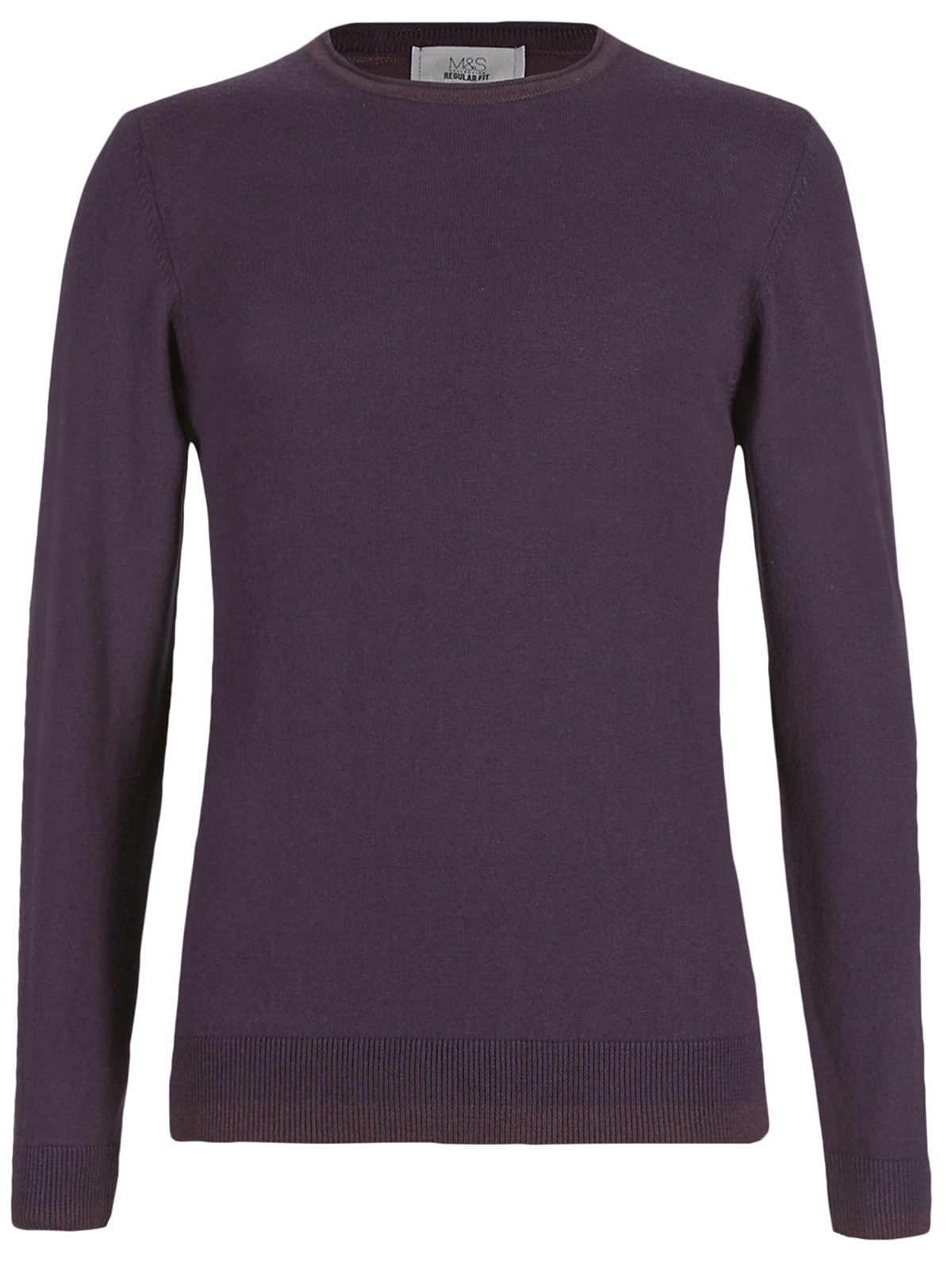Marks and Spencer M&5 Purple Mix Twist Colour Block Crew Neck