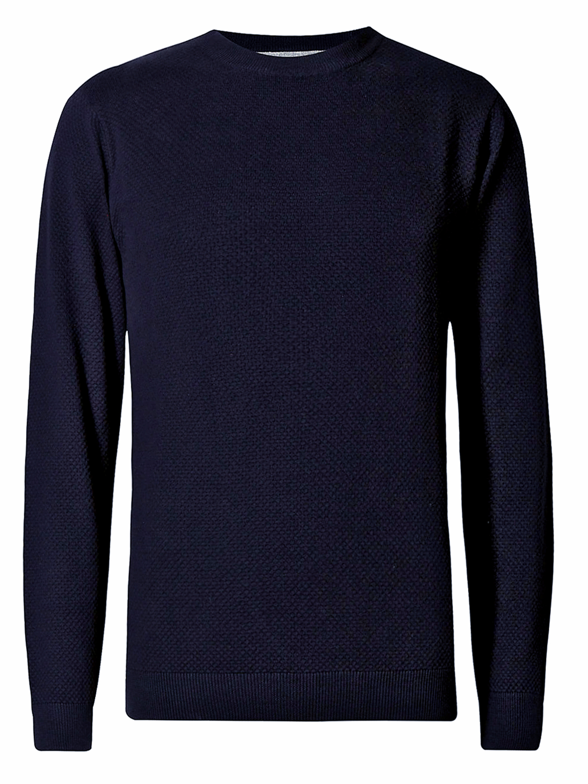 Marks and Spencer - - M&5 NAVY Pure Cotton Textured Jumper - Size Small ...