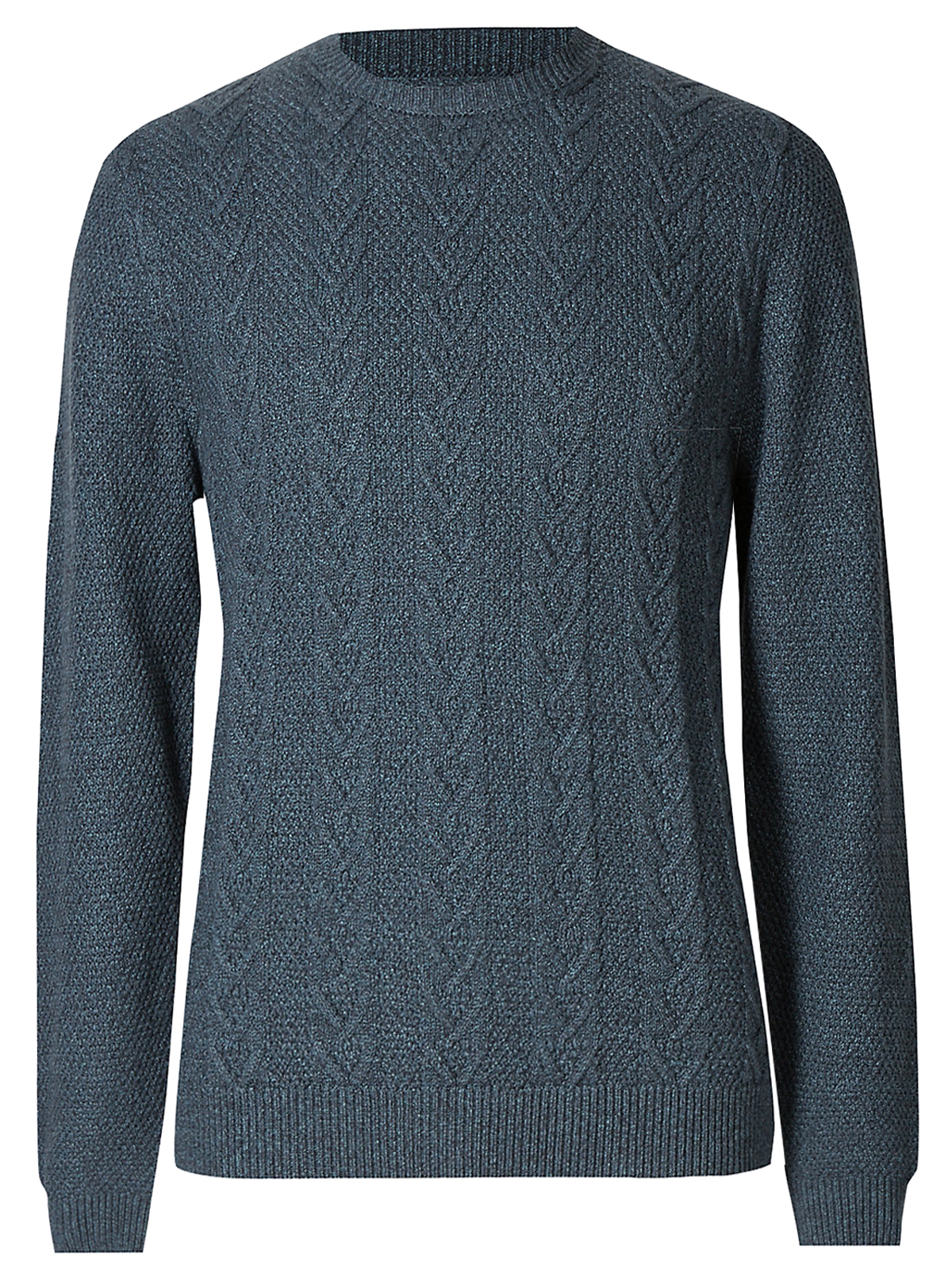 Marks and Spencer M&5 TEAL Pure Cotton Textured Jumper Size