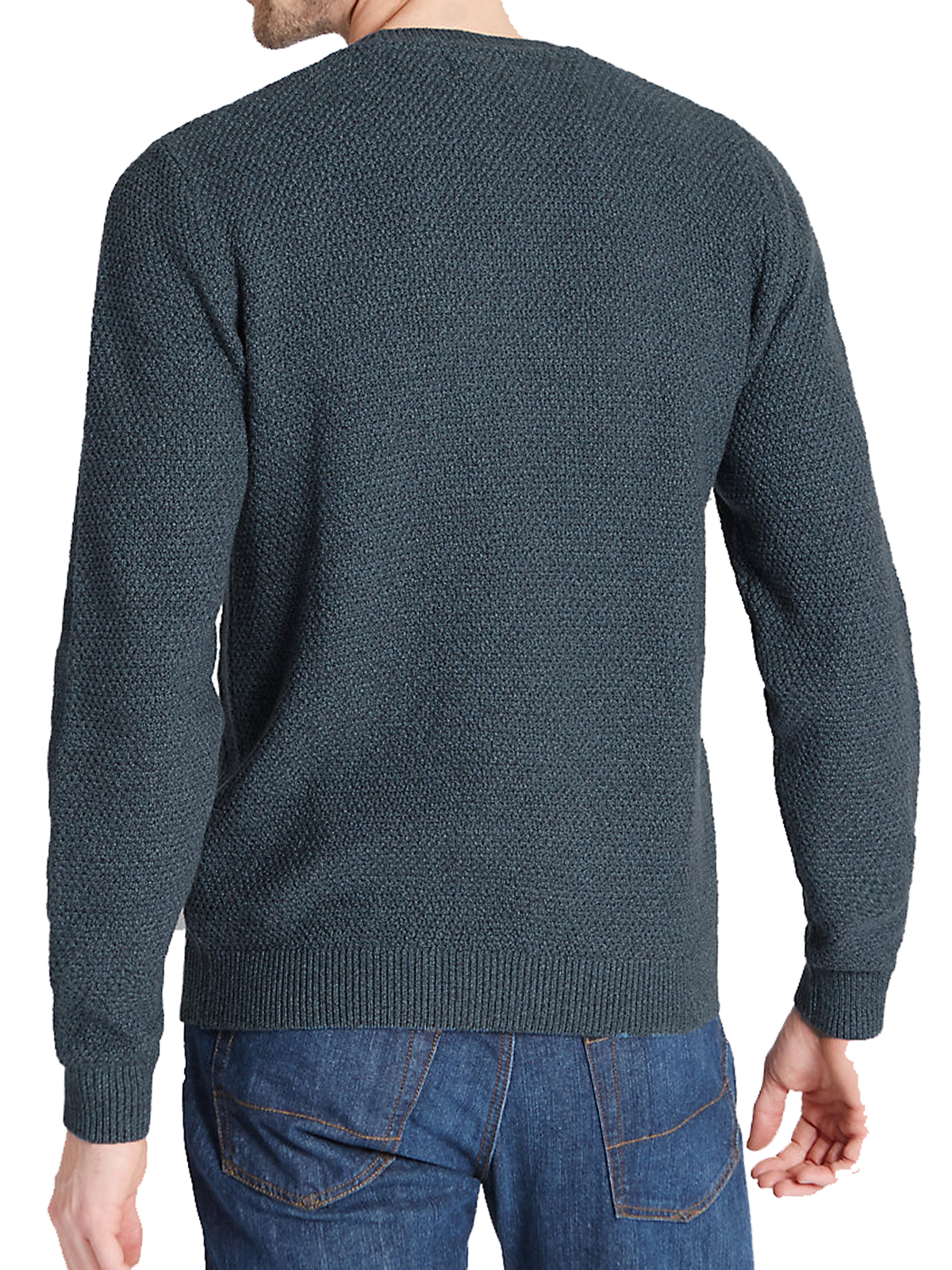 Marks and Spencer - - M&5 TEAL Pure Cotton Textured Jumper - Size ...