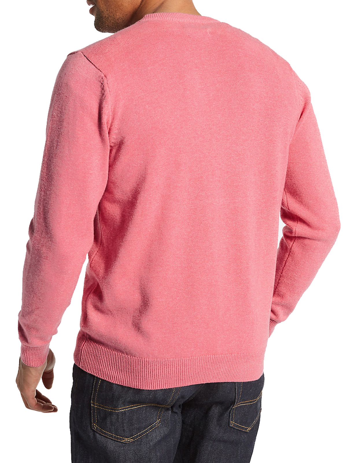 Marks and Spencer M&5 DUSTYROSE Pure Cotton VNeck Jumper Size Medium to XLarge