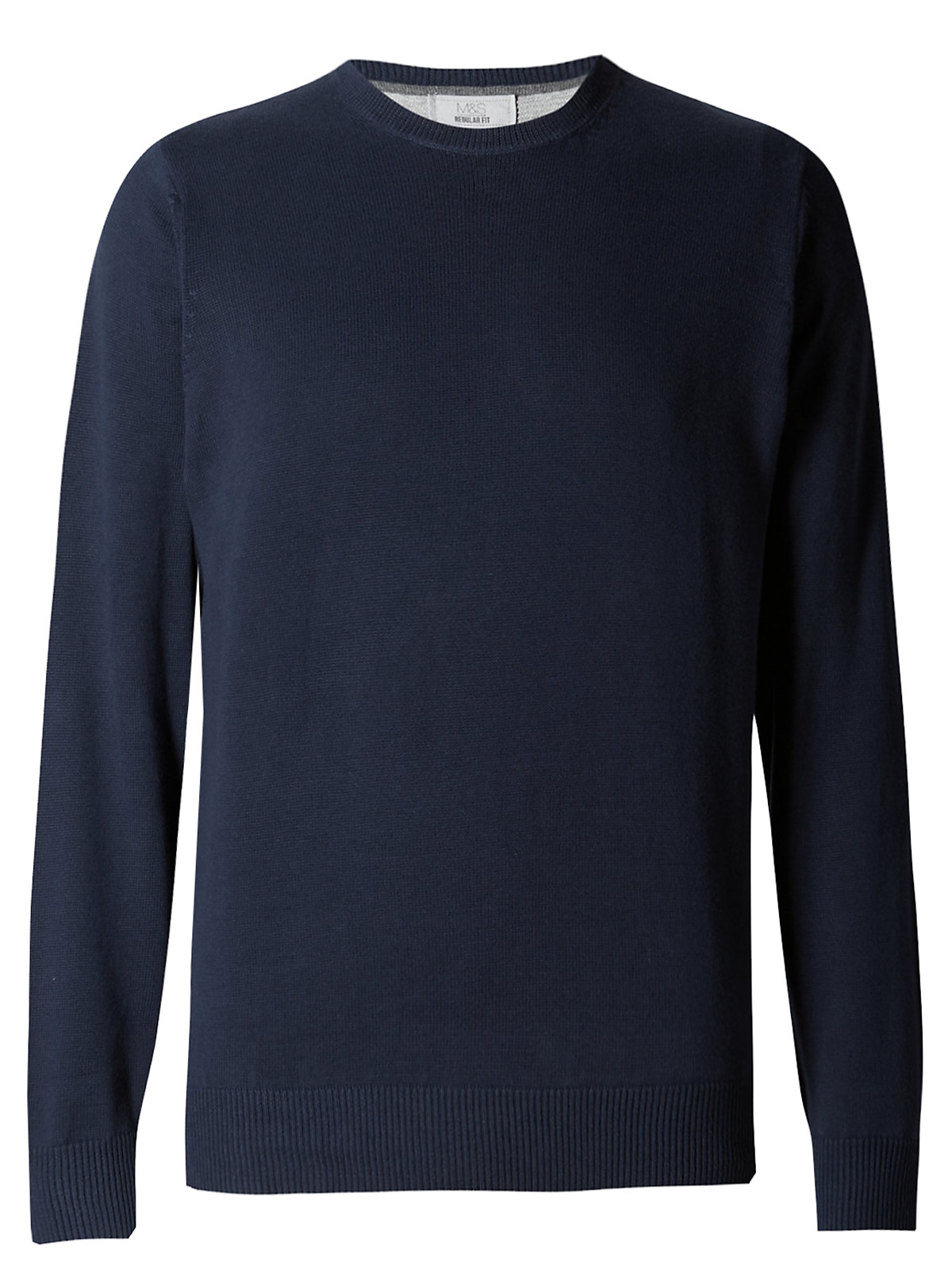 Marks and Spencer - - M&5 INDIGO Pure Cotton Crew Neck Jumper - Size ...