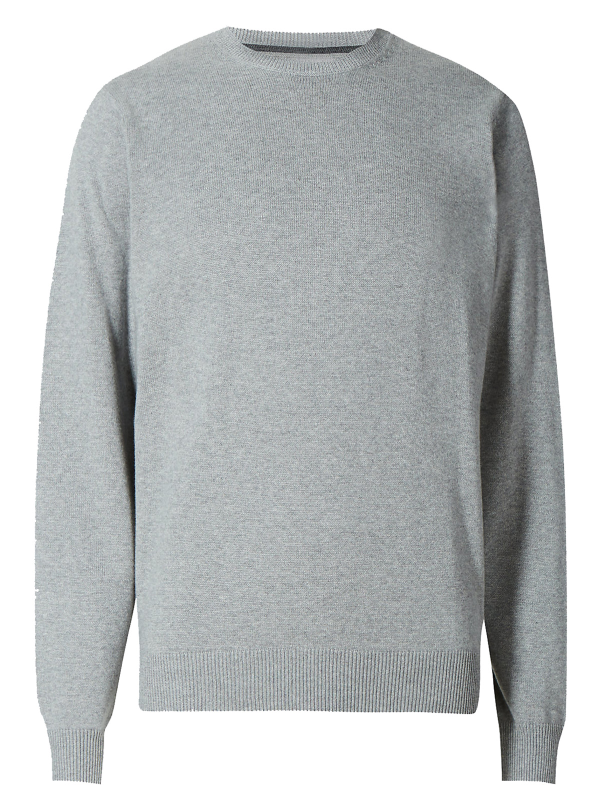 Marks and Spencer M&5 LIGHTGREY Pure Cotton Crew Neck Jumper