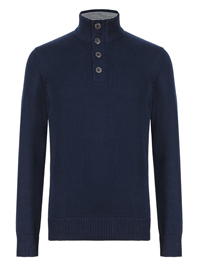 M&5 Mens Blue H4arbour NAVY Pure Cotton Funnel Neck Jumper - Size Medium to XXLarge M&5 Mens Blue H4arbour NAVY Pure Cotton Funnel Neck Jumper - Size Medium to XXLarge