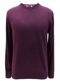 M&5 Mens PLUM Crew Neck Cotton Viscose Jumper - Size Medium to XLarge M&5 Mens PLUM Crew Neck Cotton Viscose Jumper - Size Medium to XLarge
