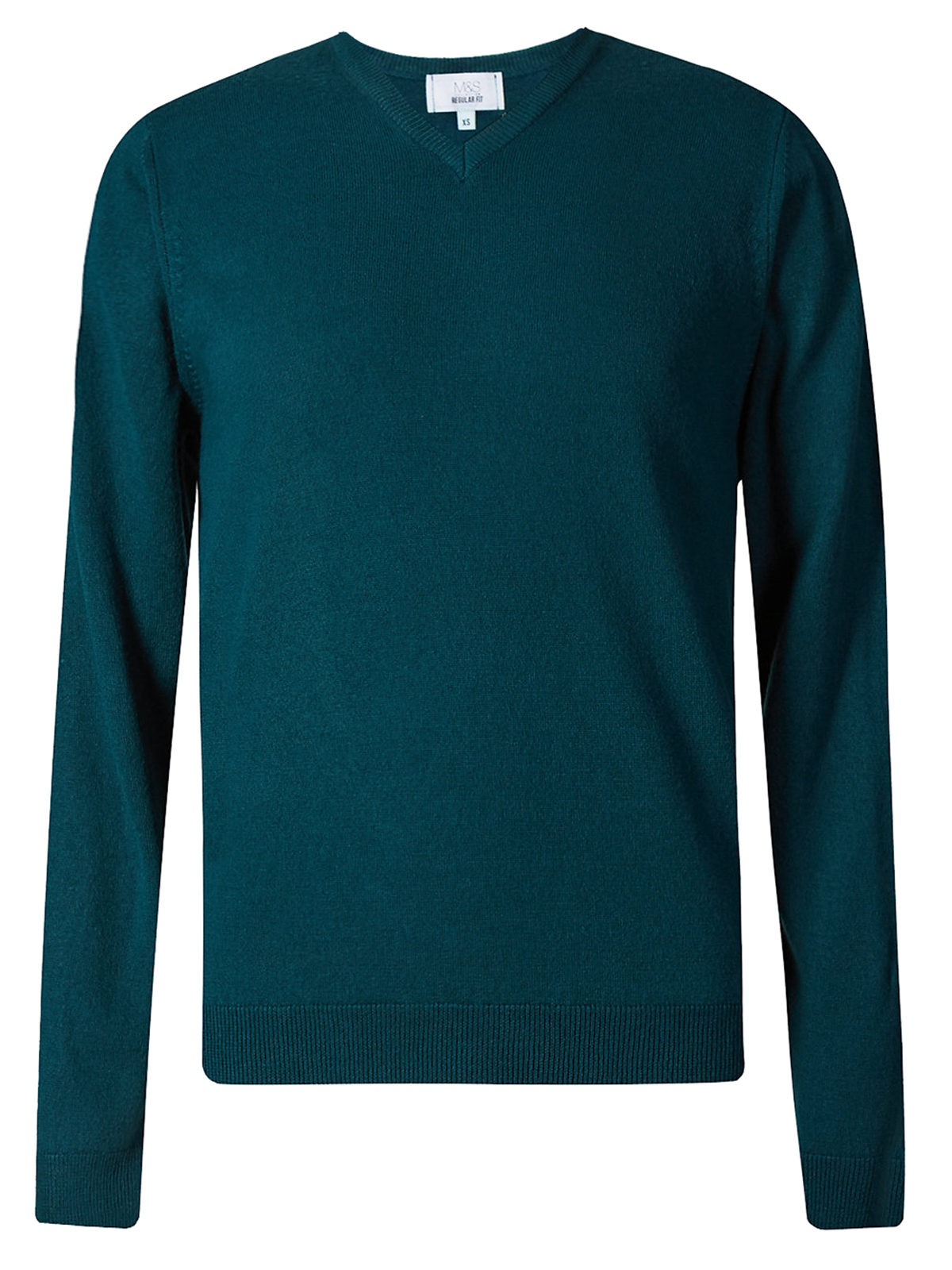 Marks and Spencer - - M&5 GREEN V-Neck Long Sleeve Knitted Jumper ...