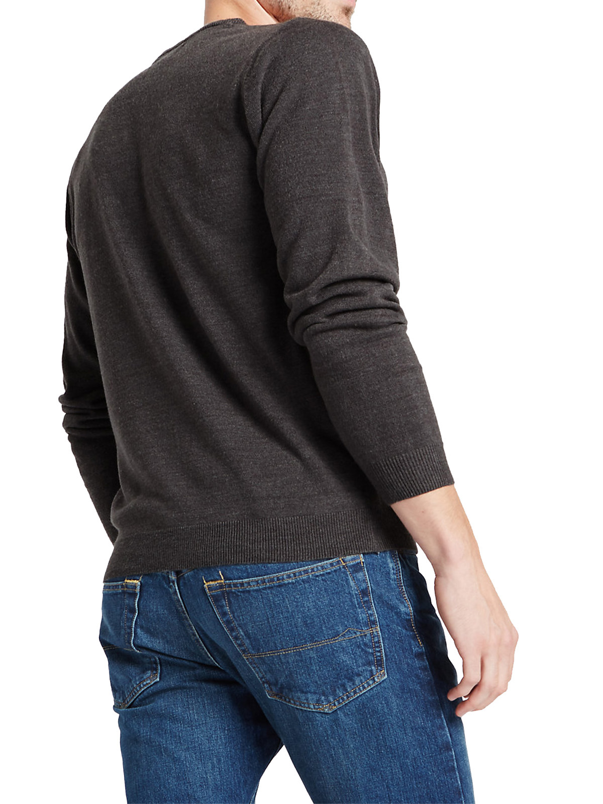 Marks and Spencer M&5 Mens MIDGREY Cashmilon VNeck Jumper Size Small to XLarge