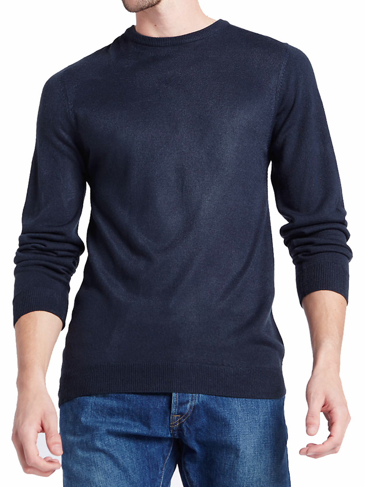 Marks and Spencer - - M&5 Mens NAVY Crew Neck Jumper - Size Small to to ...