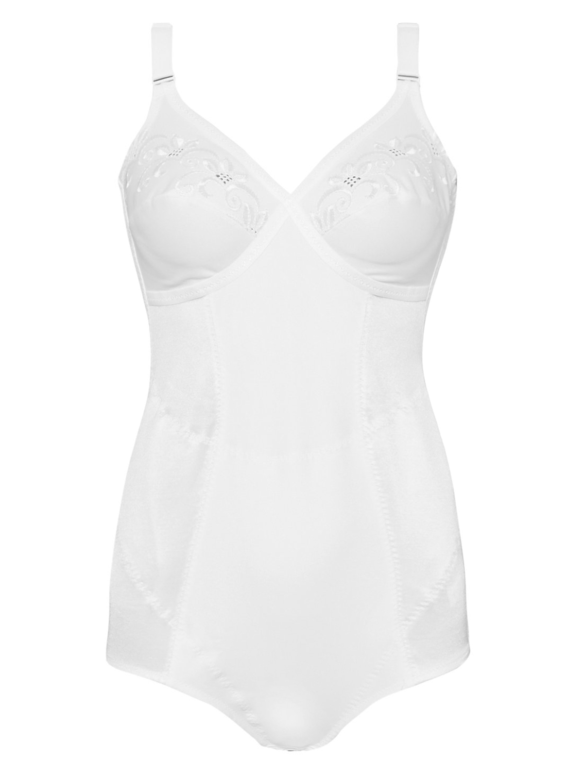 Marks and Spencer M&5 WHITE Floral Embroidered Tummy Control