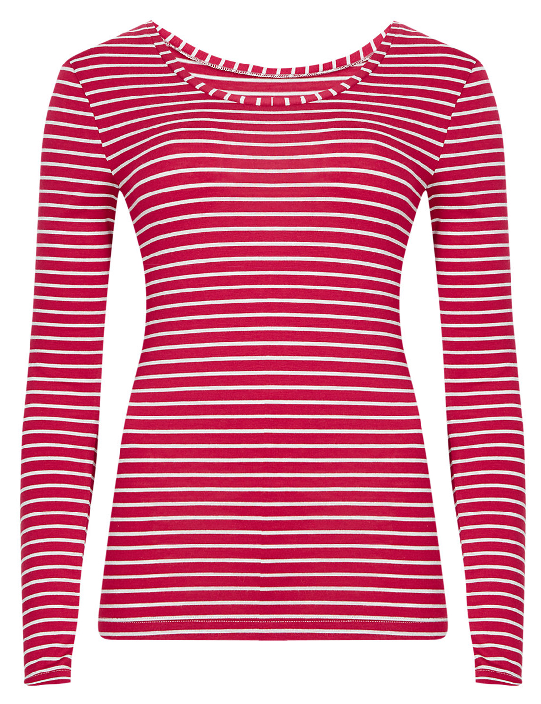 Marks and Spencer - - M&5 RED Striped Heatgen Thermal Long Sleeve Top ...