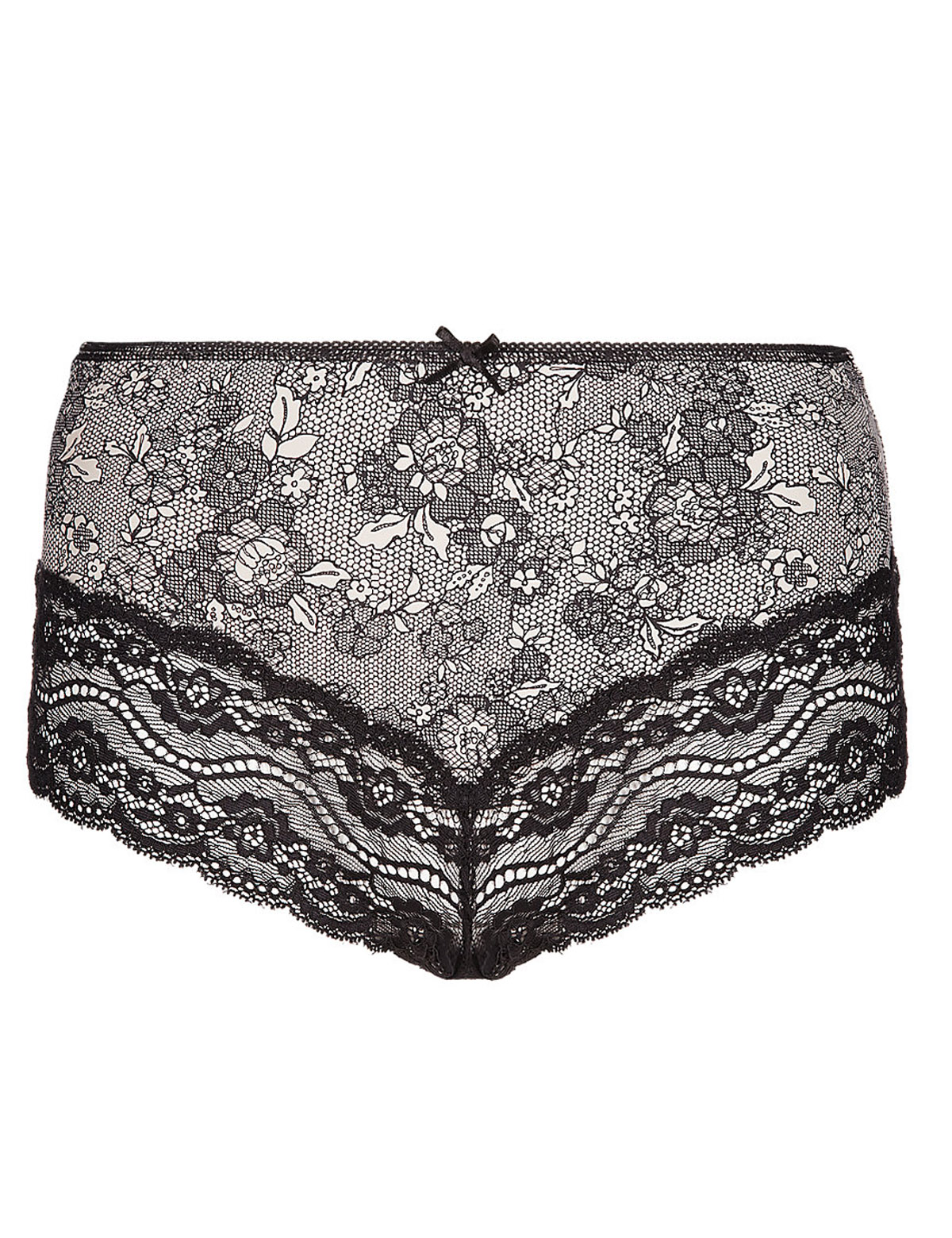 Marks and Spencer M&5 BLACK Light Tummy Control Lace Brazilian