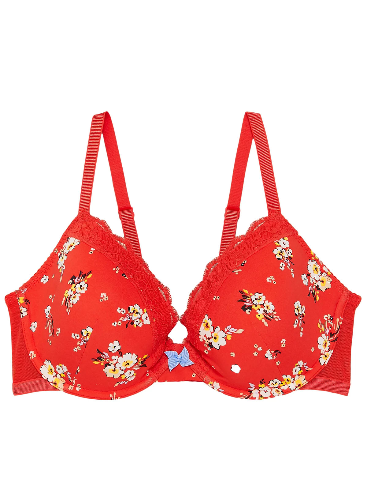 Daisy Fuentes Womens Long Line Bra Push Up Black Red India