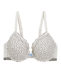 GREY Lace Trim Wired Plunge Bra - Size 32 to 40 (A-B-C-D-DD-E)