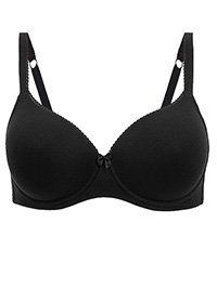 M&5 BLACK Cotton Rich Padded Underwired Full Cup T-Shirt Bra - Size 32 to 42 (A-C-D)