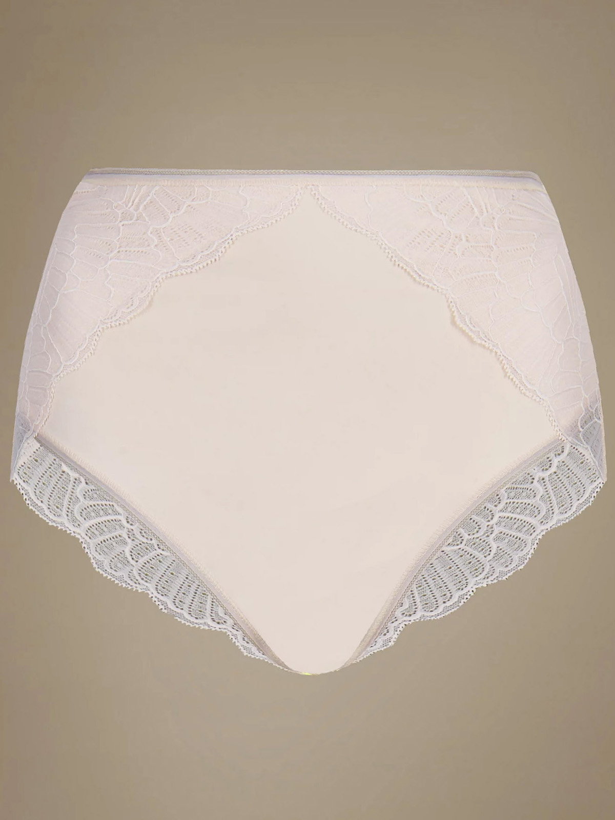 Marks and Spencer M&5 ALMOND Firm Control Deco Lace High Leg