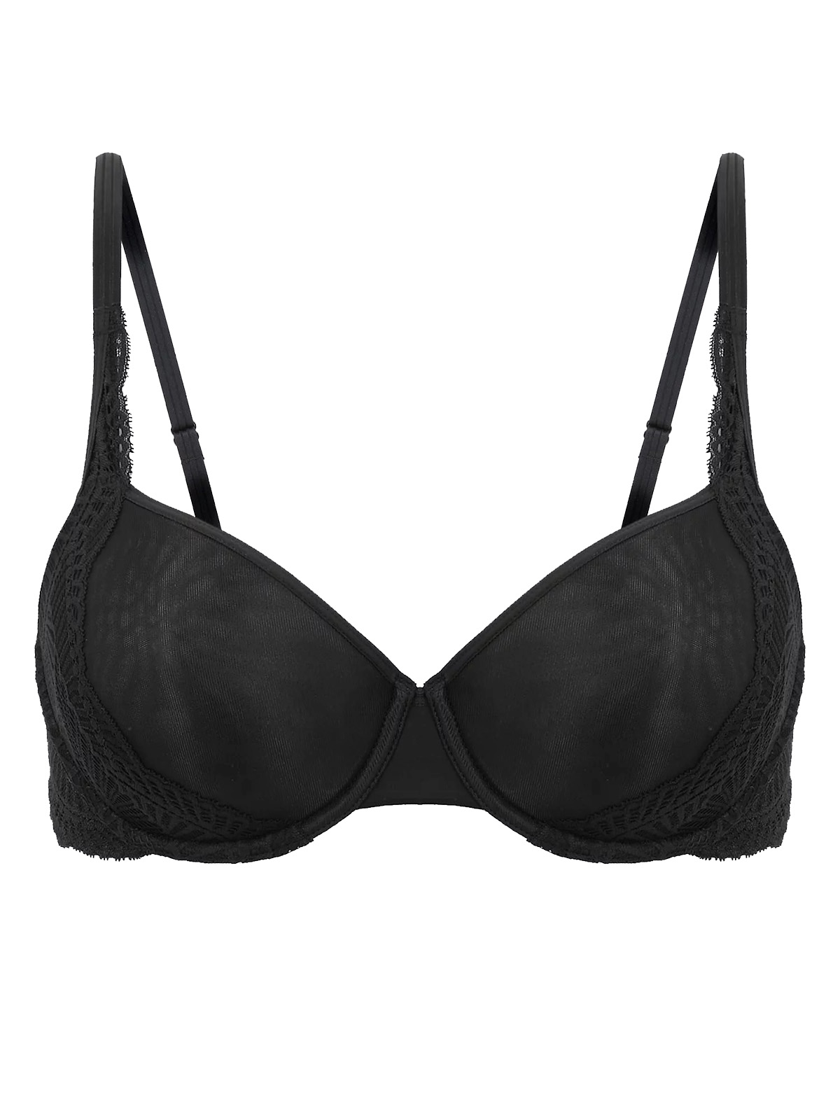 Marks and Spencer - - M&5 BLACK Light as Air Sheer Lace Padded Full Cup ...