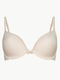 IRREGULAR - M&5 WHITE Sumptuously Soft Padded Plunge T-Shirt Bra - Size 32 to 38 (D cup)