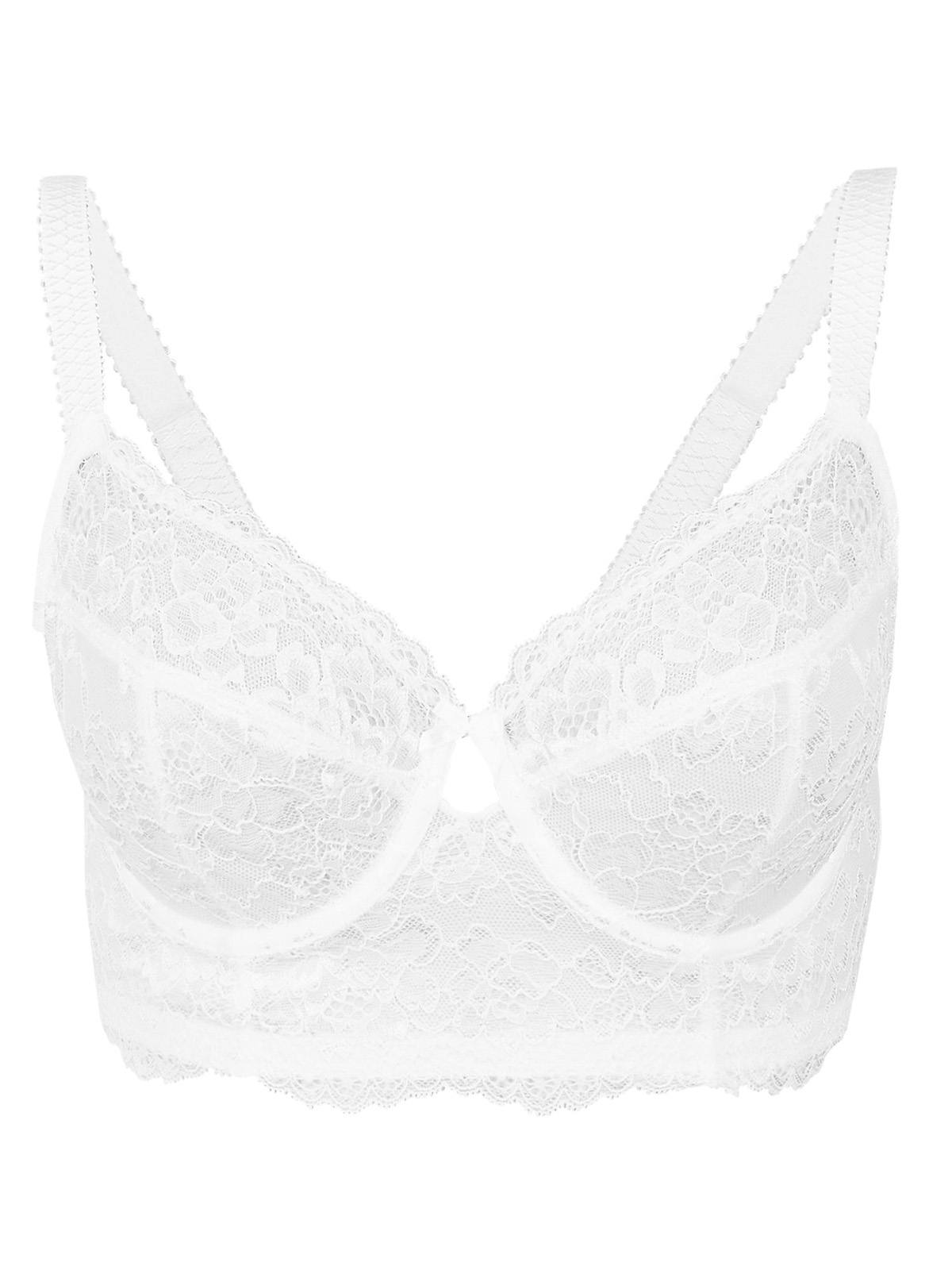 Marks And Spencer Mand5 White Louisa Lace Non Padded Full Cup Bra Size 42 C Cup 8627