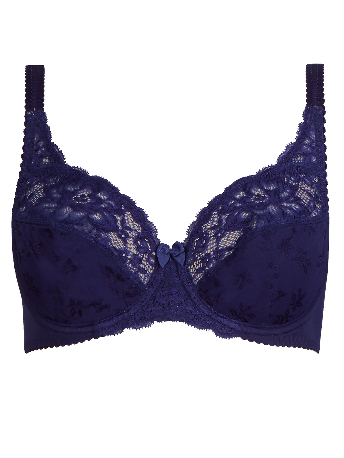 Marks And Spencer Mand5 Nightshade Jacquard And Lace Non Padded Full Cup Bra Size 32 To 42 B