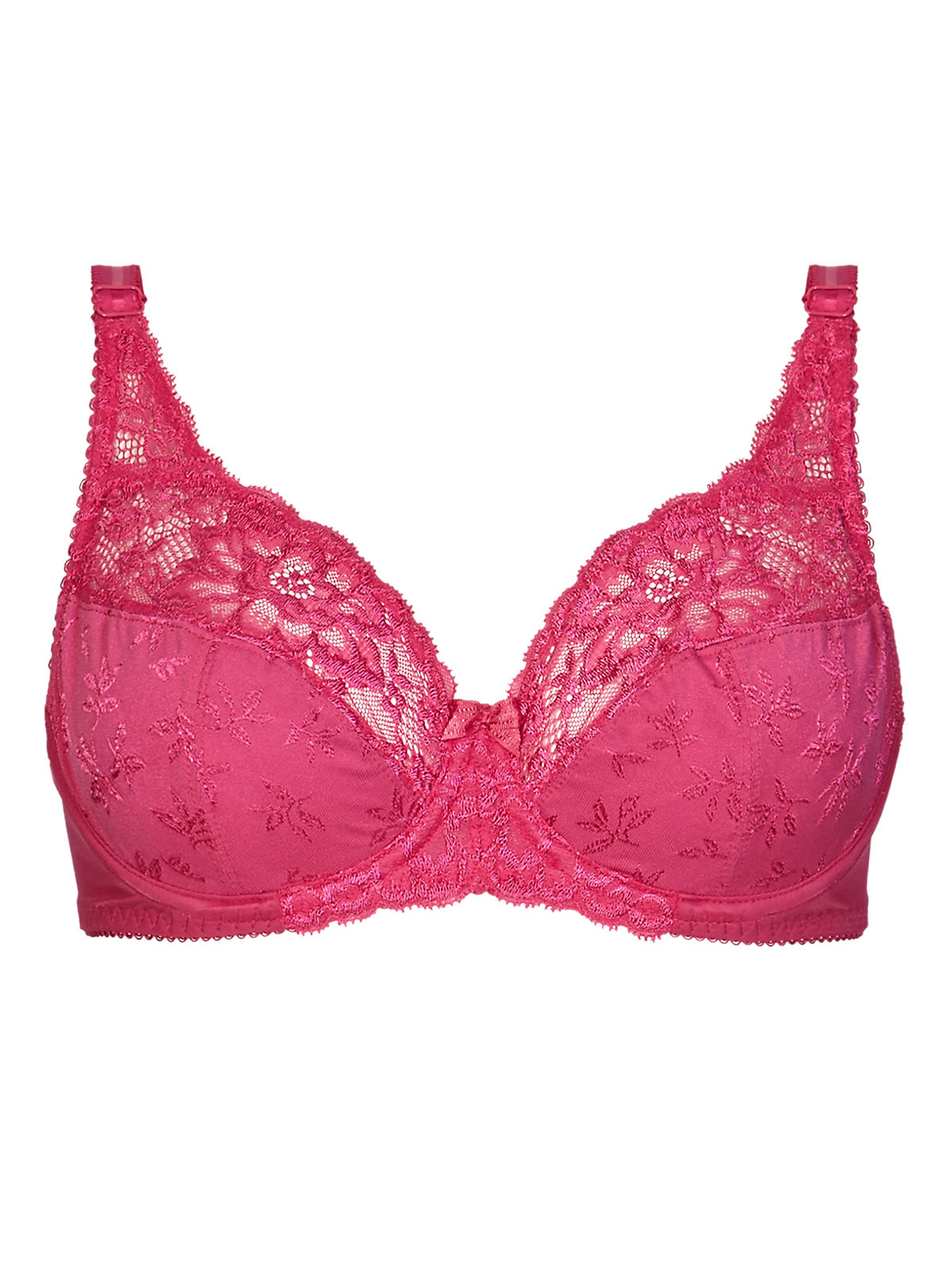 Marks And Spencer Mand5 Rose Jacquard And Lace Non Padded Full Cup Bra Size 32 To 40 B C