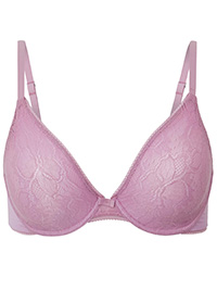 PALE MAUVE Body Lace Non-Padded Plunge Bra - Size 34 to 42 B-(C-D-DD-E)