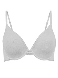 M&5 WHITE Body Lace Non-Padded Plunge Bra - Size 34 to 42 (B-C-D-DD-E)