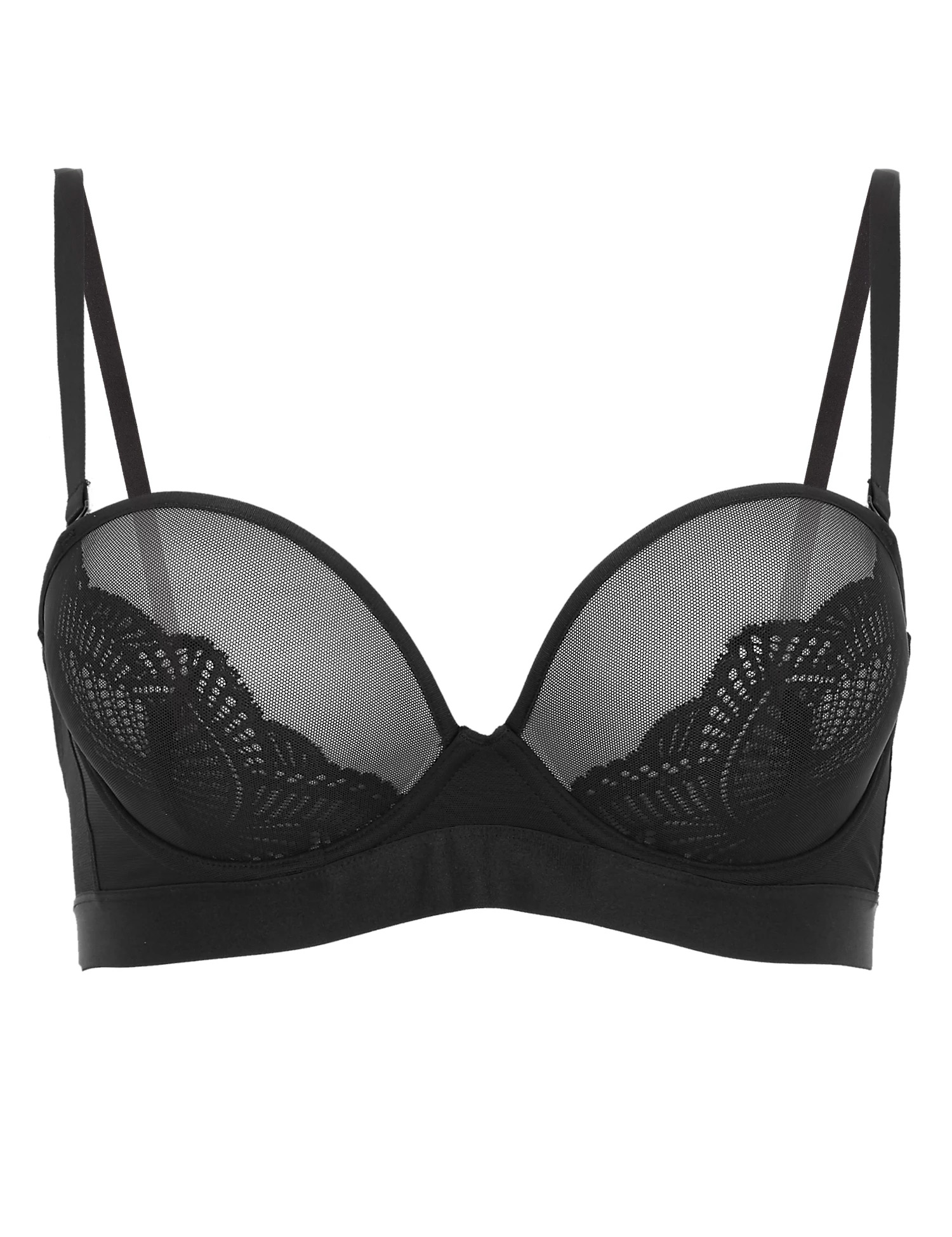 Marks and Spencer - - M&5 BLACK Lace Push Up Multiway Bra - Size 34 to ...