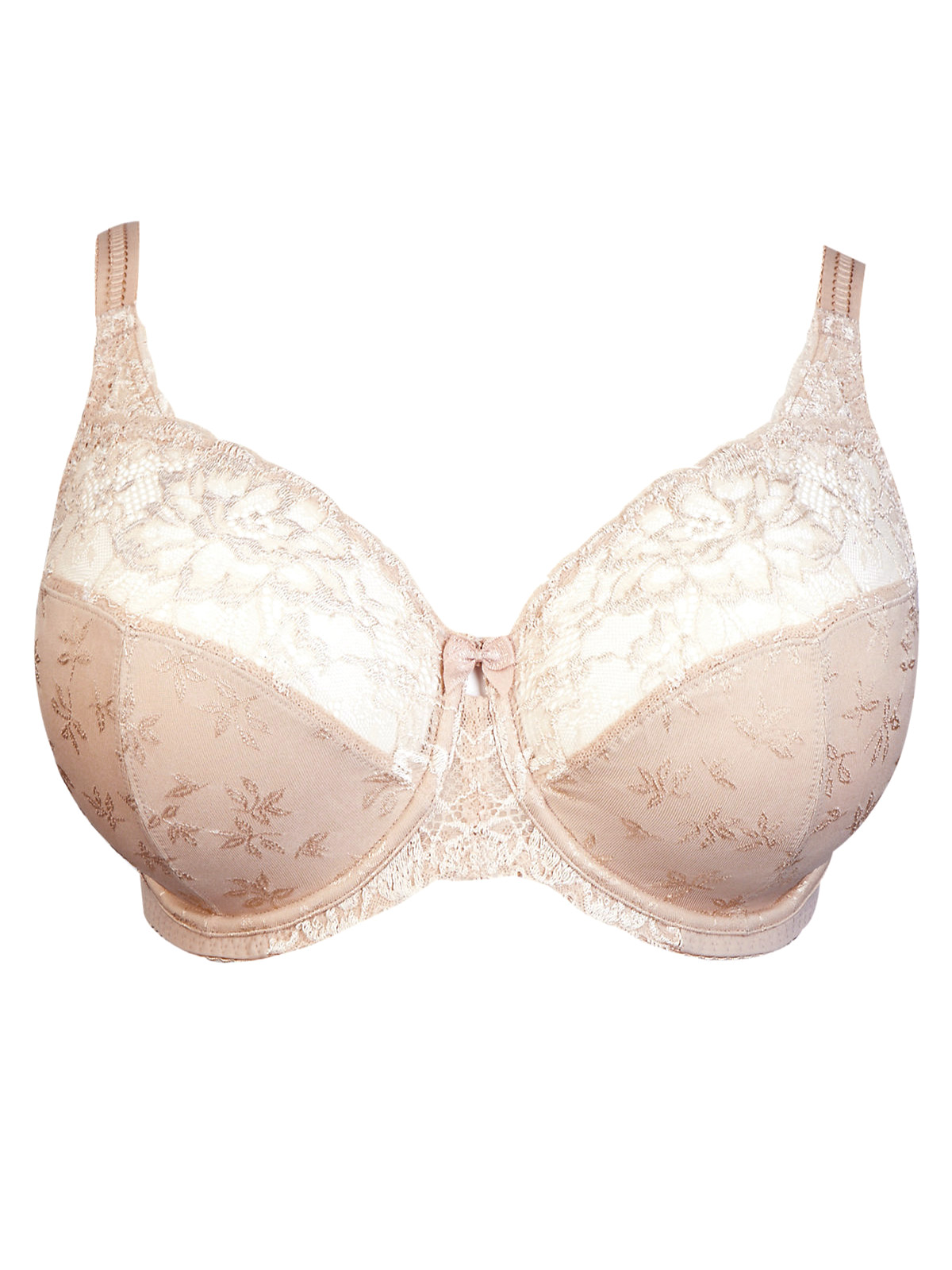 Marks And Spencer M Natural Floral Jacquard Lace Non Padded Full Cup Bra Size To