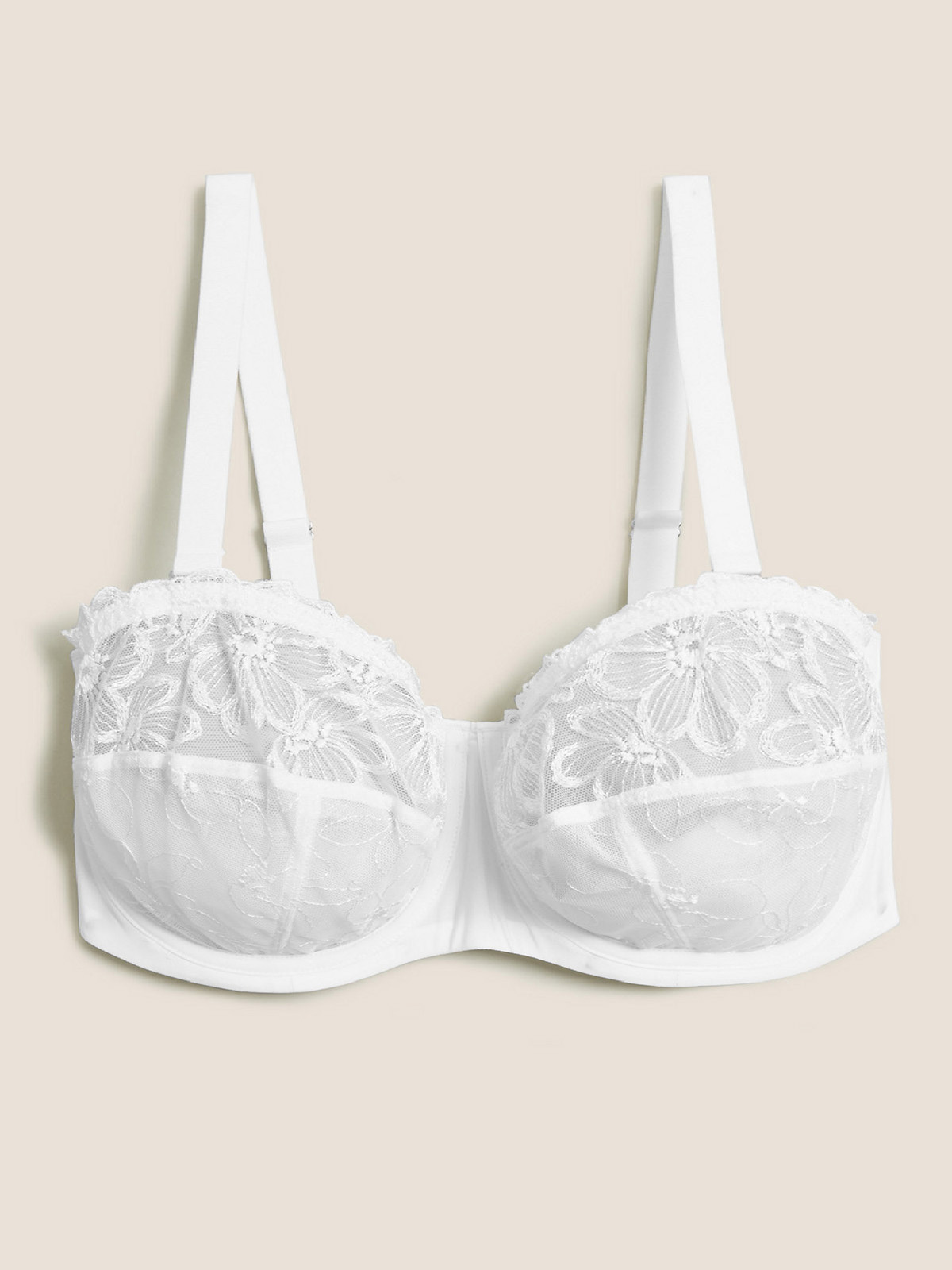 Marks And Spencer - - M&5 WHITE Embrace Embroidered Underwired ...