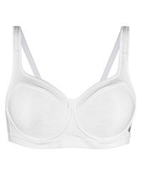 IRREGULAR - WHITE Extra High Impact Non-Padded Sports Bra - Size 32 to 42 (C-D-DD-E-F-G-GG)