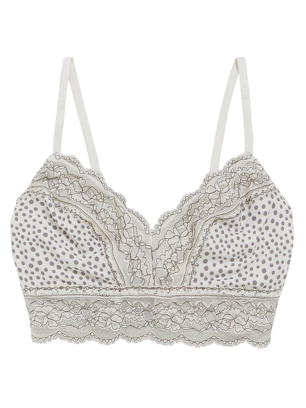 Pleat & Lace Non Wired Bralette A-E Red Marks & Spencer Women Clothing Underwear Bras Bralettes 